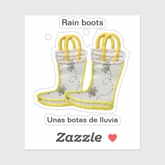 Regenboots/Unas botas de lluvia Sticker (Vel)