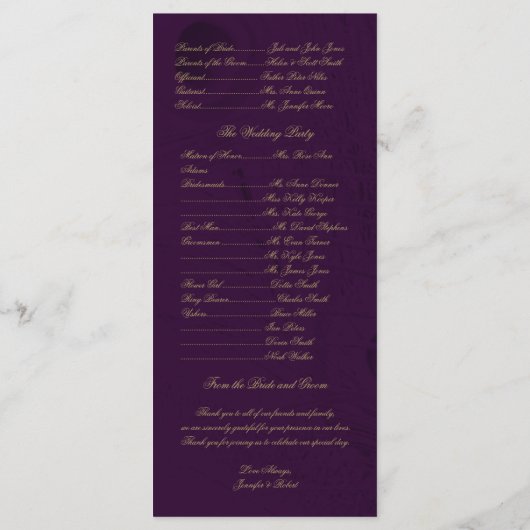 Régence de paon dans le programme de mariage viole (Dos)