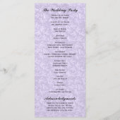 Régence Romance - Programmes de mariage (Dos)