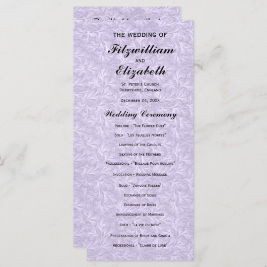 Régence Romance - Programmes de mariage (Devant / Derrière)