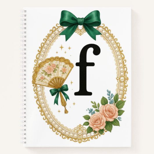 Regency Art Letter F Luxury Monogram Journal Notitieboek (Voorkant)