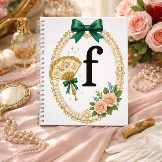 Regency Art Letter F Luxury Monogram Journal Notitieboek