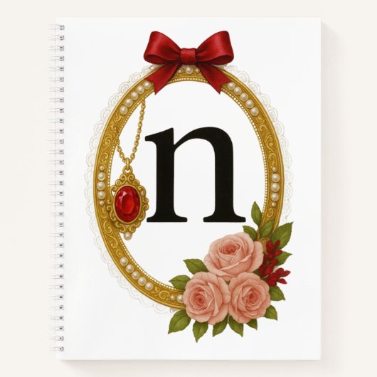 Regency Art Letter N Luxury Monogram Journal Notitieboek (Voorkant)