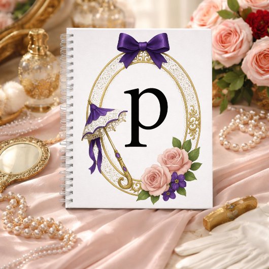 Regency Art Letter P Luxury Monogram Journal Notitieboek
