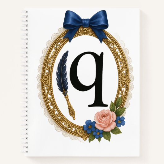 Regency Art Letter Q Luxury Monogram Journal (Devant)