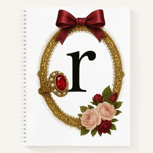 Regency Art Letter R Luxury Monogram Journal (Devant)
