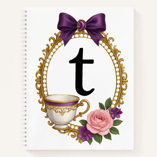 Regency Art Letter T Luxury Monogram Journal  (Devant)