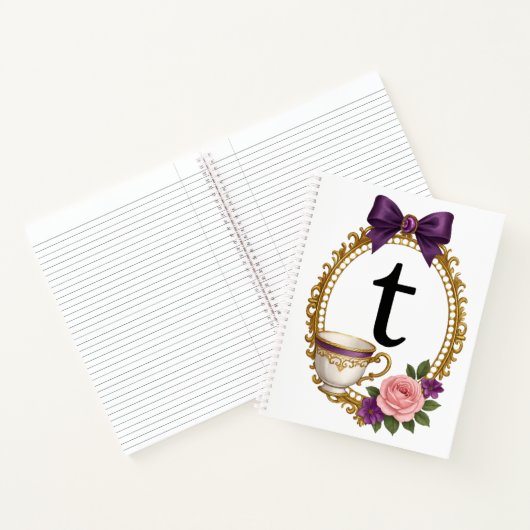 Regency Art Letter T Luxury Monogram Journal  (Intérieur)