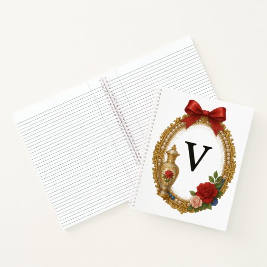 Regency Art Letter V Luxury Monogram Journal (Intérieur)