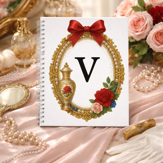 Regency Art Letter V Luxury Monogram Journal