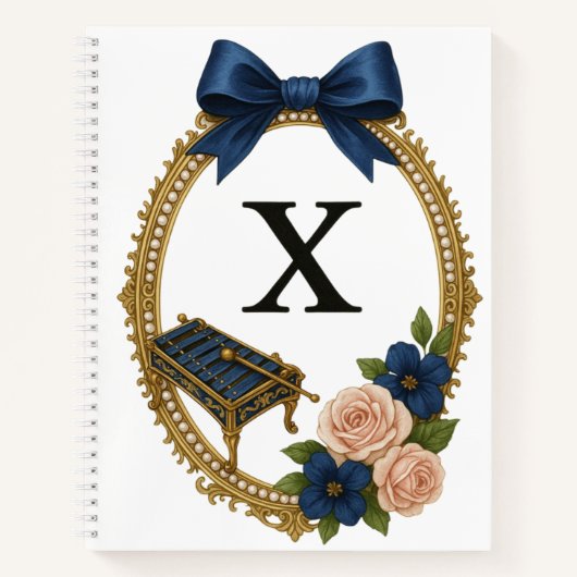 Regency Art Letter X Luxury Monogram Journal (Devant)