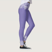 Regency Blue avec look dentelle Spandex Leggings (Droite)