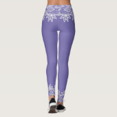 Regency Blue avec look dentelle Spandex Leggings (Dos)