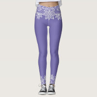 Regency Blue avec look dentelle Spandex Leggings