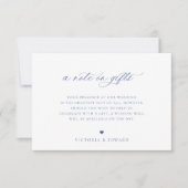 Regency Blue Floral A Note Sur La Carte Mariage Ca (Devant)