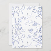 Regency Blue Floral Faire-part de mariage (Dos)