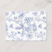 Regency Blue Floral Wedding Accommodations Informatiekaartje (Achterkant)