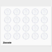 Regency Blue Floral Wedding Bedankt Ronde Sticker (Vel)