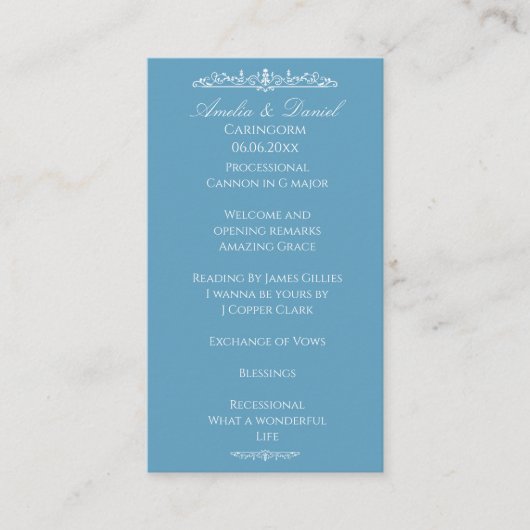 Regency Blue Huwelijksplechtigheid Programma (Voorkant)