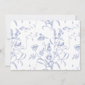 Regency Blue Monogram Crest Wedding Foto Save The Date (Achterkant)