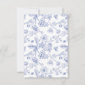 Regency Blue Ornamental Crest Bruiloft Plaats Kaar Kaart (Achterkant)