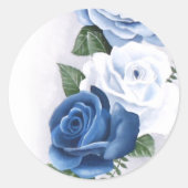 Regency Blue Rozen Bridgerton Ronde Sticker (Voorkant)