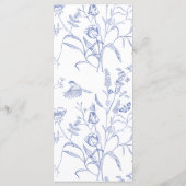 Regency Blue Vintage Floral Wedding Menu (Achterkant)