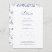 Regency Blue Wedding Details Informatiekaartje (Voorkant / Achterkant)