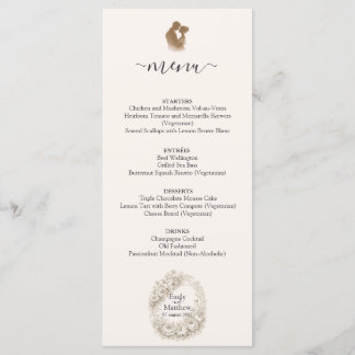 Regency Botanische Graveur Huwelijksfeest Menu Kaa