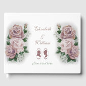 Regency Bridgerton Pink Flowers Cameos Gastenboek (Voorkant)