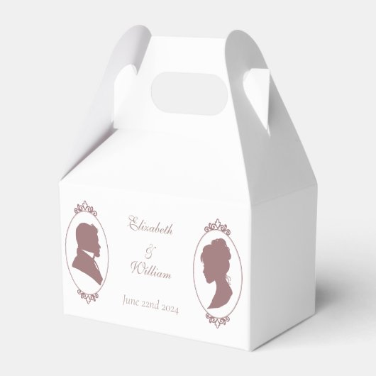 Regency Bridgerton Pink Roses Cameo Bedankdoosjes (Voorkant Zijde)