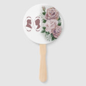 Regency Bridgerton Pink Roses Cameo Handwaaier (Achterkant)