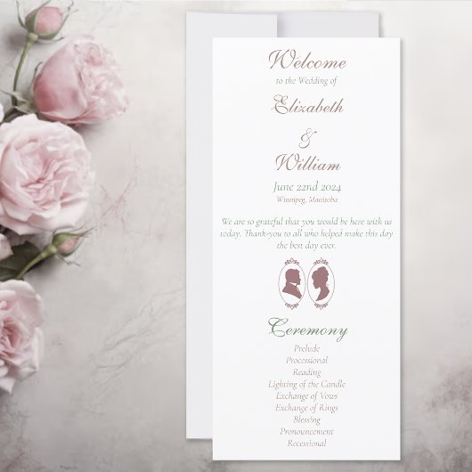 Regency Bridgerton Pink Roses Cameos