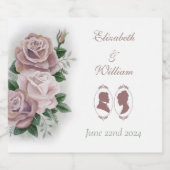 Regency Bridgerton Roze Rozen Camee Bier Etiket (Enkel label)