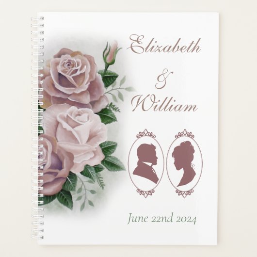 Regency Bridgerton Roze Rozen Cameos Bruiloft Planner (Voorkant)