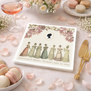 Regency Dames Bruidsfeest Vintage Roze Bloemmotief Servet