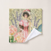 Regency de femme victorienne rose (Gant de toilette)