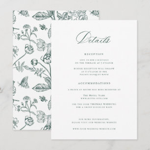 Regency Emerald Green Wedding Details Informatiekaartje