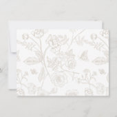 Regency Era Beige Floral Mariage Détails Carte (Dos)