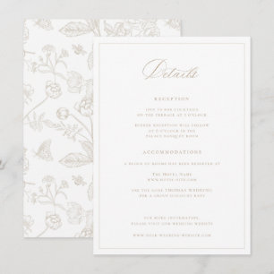 Regency Era Beige Wedding Details Informatiekaartje
