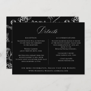 Regency Era Black Floral Wedding Details Kaart