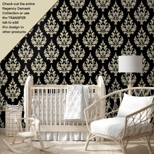 Regency Era Geïnspireerd Damask Scroll Bladerbehan Behang