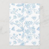 Regency Era Light Sky Blue Wedding Details Informatiekaartje (Achterkant)