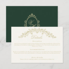 Regency Era Wedding Elegant Heirloom Details Informatiekaartje