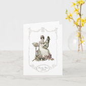 Regency Fashion Plate 1819 Carte pour notes Chien  (Fleur jaune)