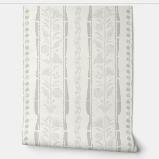 Regency Floral Sophisticated Stripes - Light Gray Behang