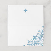 Regency French Blue Fleur de Lis Pattern Wedding (Buitenkant ongevouwen)