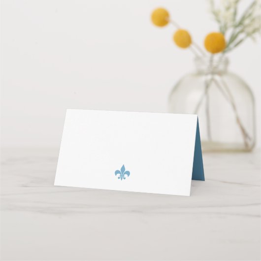 Regency French Blue Fleur de Lis Pattern Wedding (Achterkant)