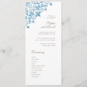 Regency French Blue Fleur de Lis Pattern Wedding Programma (Voorkant)
