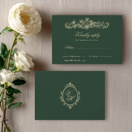 Regency Garden Vintage Classic Romantic Wedding RSVP Kaartje